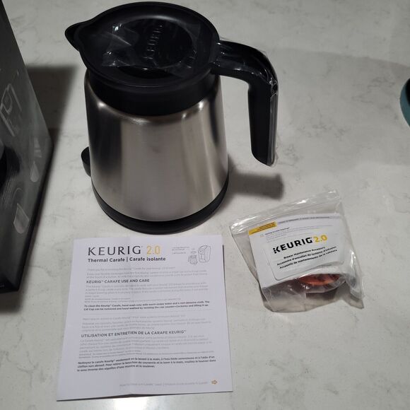 Keurig Hot 2.0 Thermal Carafe Plus Series Brewers 32 Oz. Silver & Black NEW - Picture 7 of 13